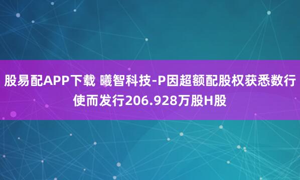 股易配APP下载 曦智科技-P因超额配股权获悉数行使而发行206.928万股H股